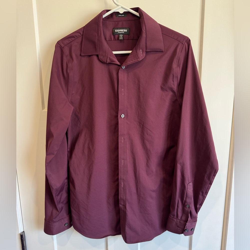 Express Men's Burgundy Shirt